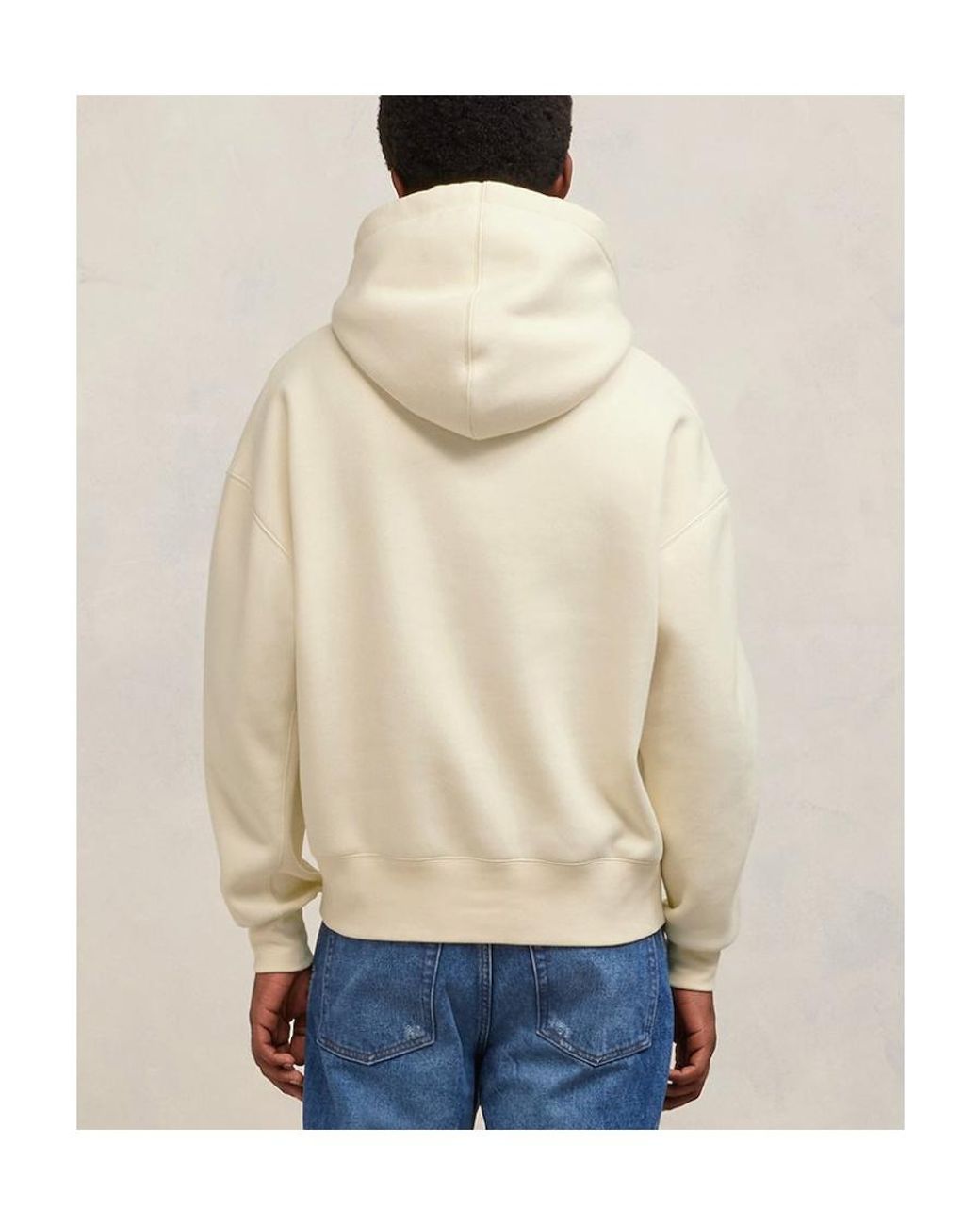 AMI Natural Long-Sleeved Drawstring Hoodie for men