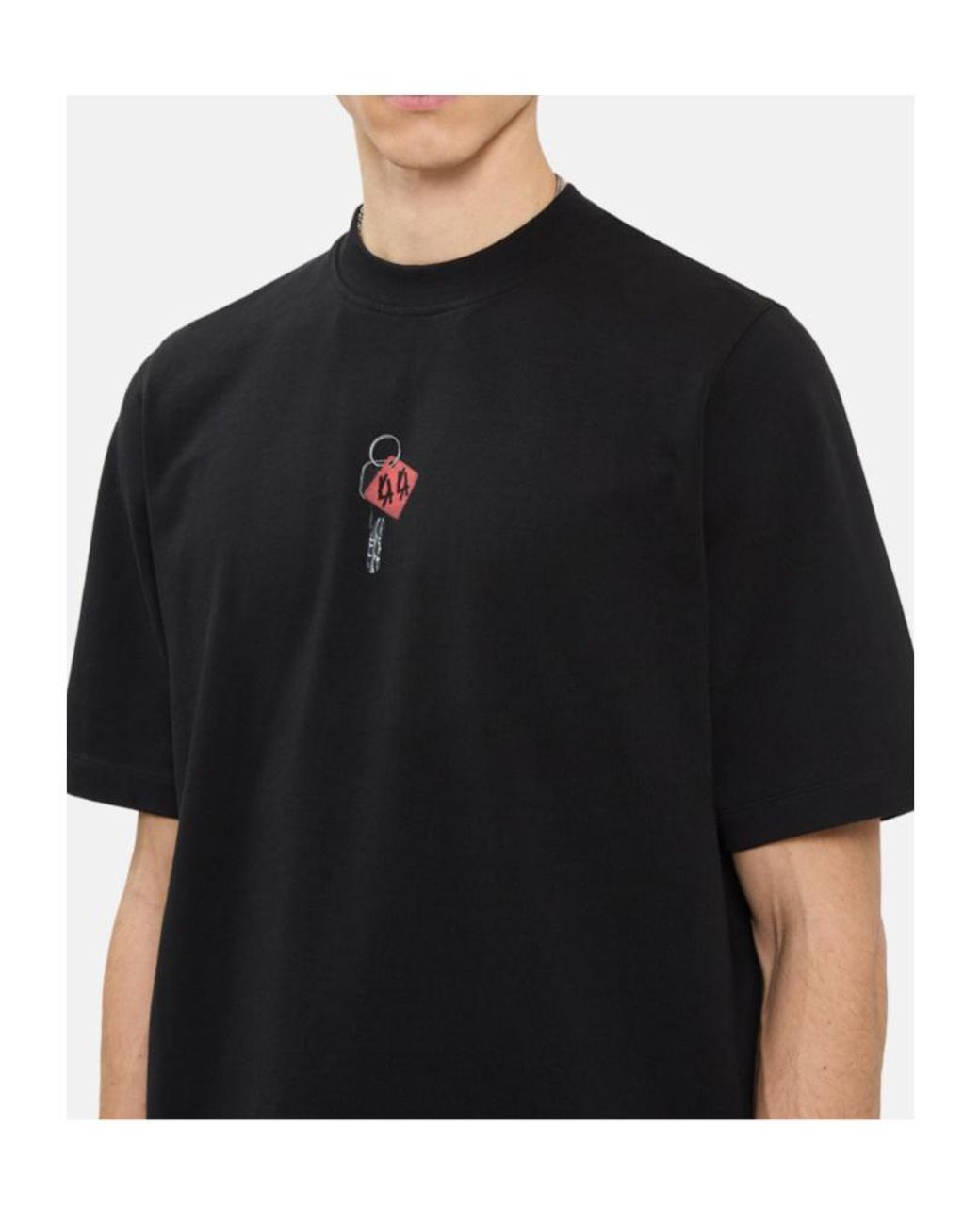 44 Label Group Black Padlock Print T-Shirt for men