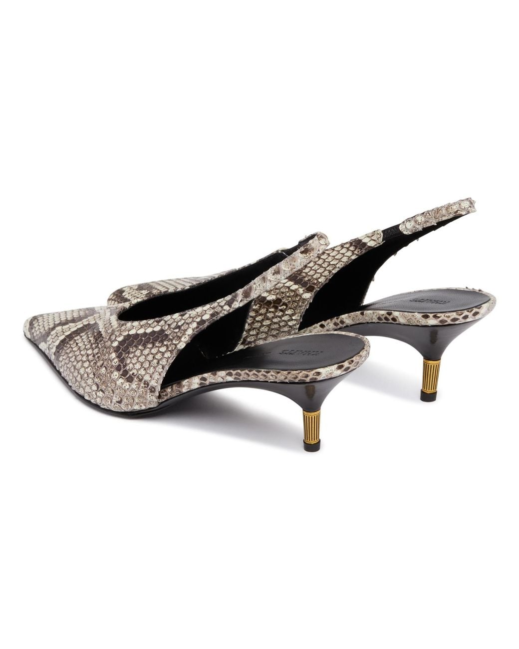 Khaite White Bella Low Python-Print Pumps