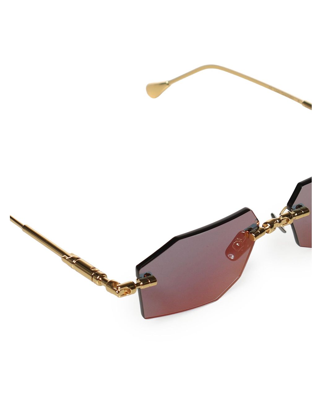 Kuboraum White Geometric Rimless Sunglasses for men