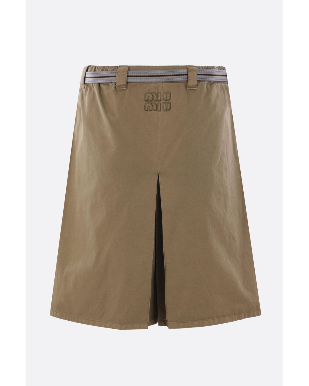 Miu Miu Natural Pleated Midi Skirt