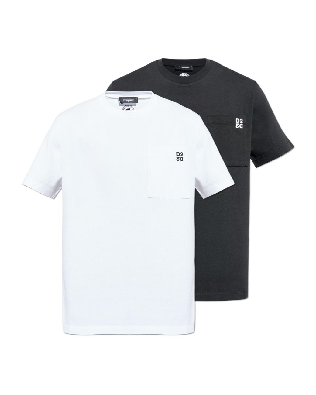 DSquared² White Two Packs Logo Printed Crewneck T-Shirts for men