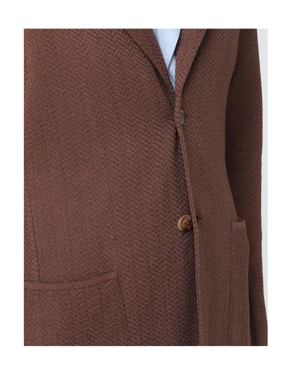 Lardini Brown Textured Two-Button Blazer for men