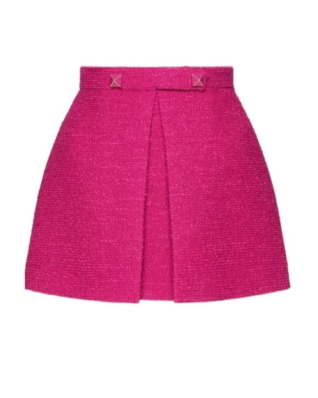 Valentino Pink Rockstud-Embellished A-Line Skirt