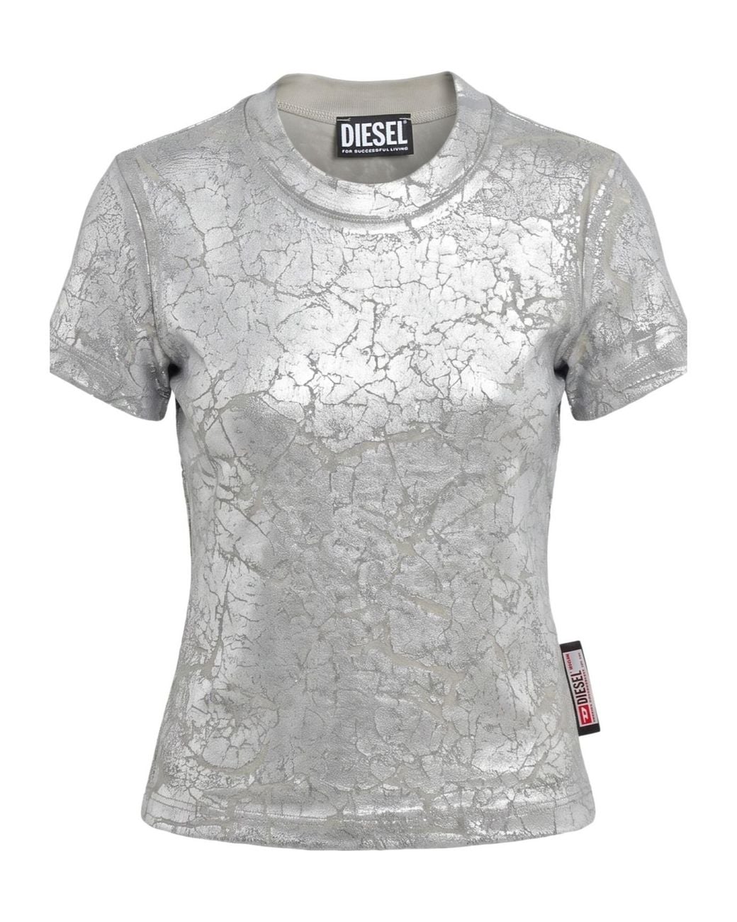 DIESEL Gray Solid-Colored T-Shirt