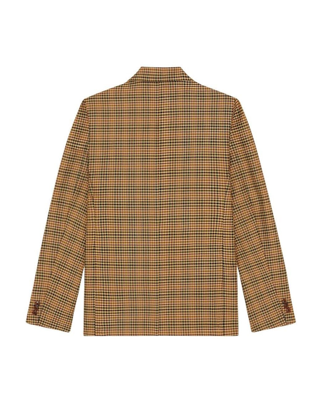 KENZO Natural Checked Suit Jacket for men