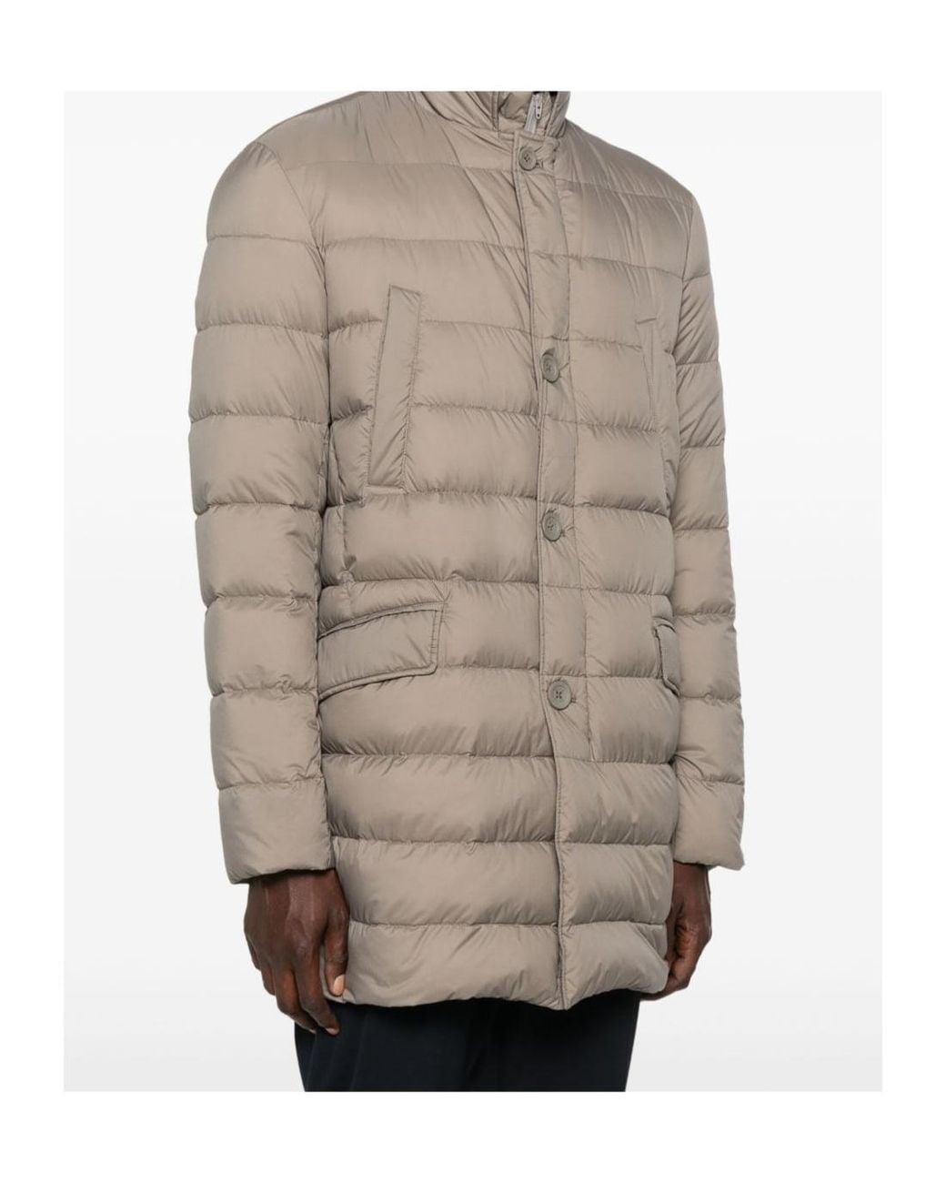 Herno Gray Quilted Down Coat for men