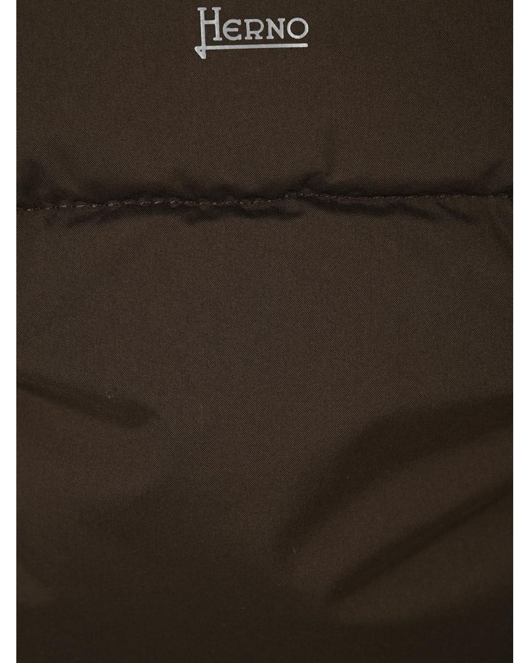 Herno Brown Hooded Quilted Jacket for men