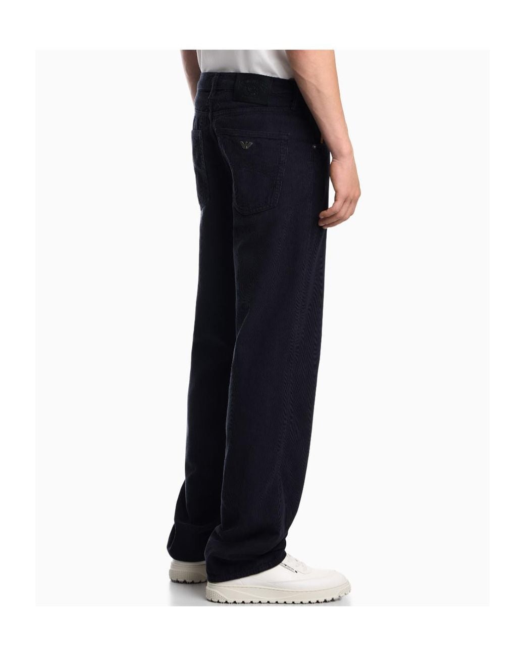 Emporio Armani Blue Regular Fit Five-Pocket Trousers for men