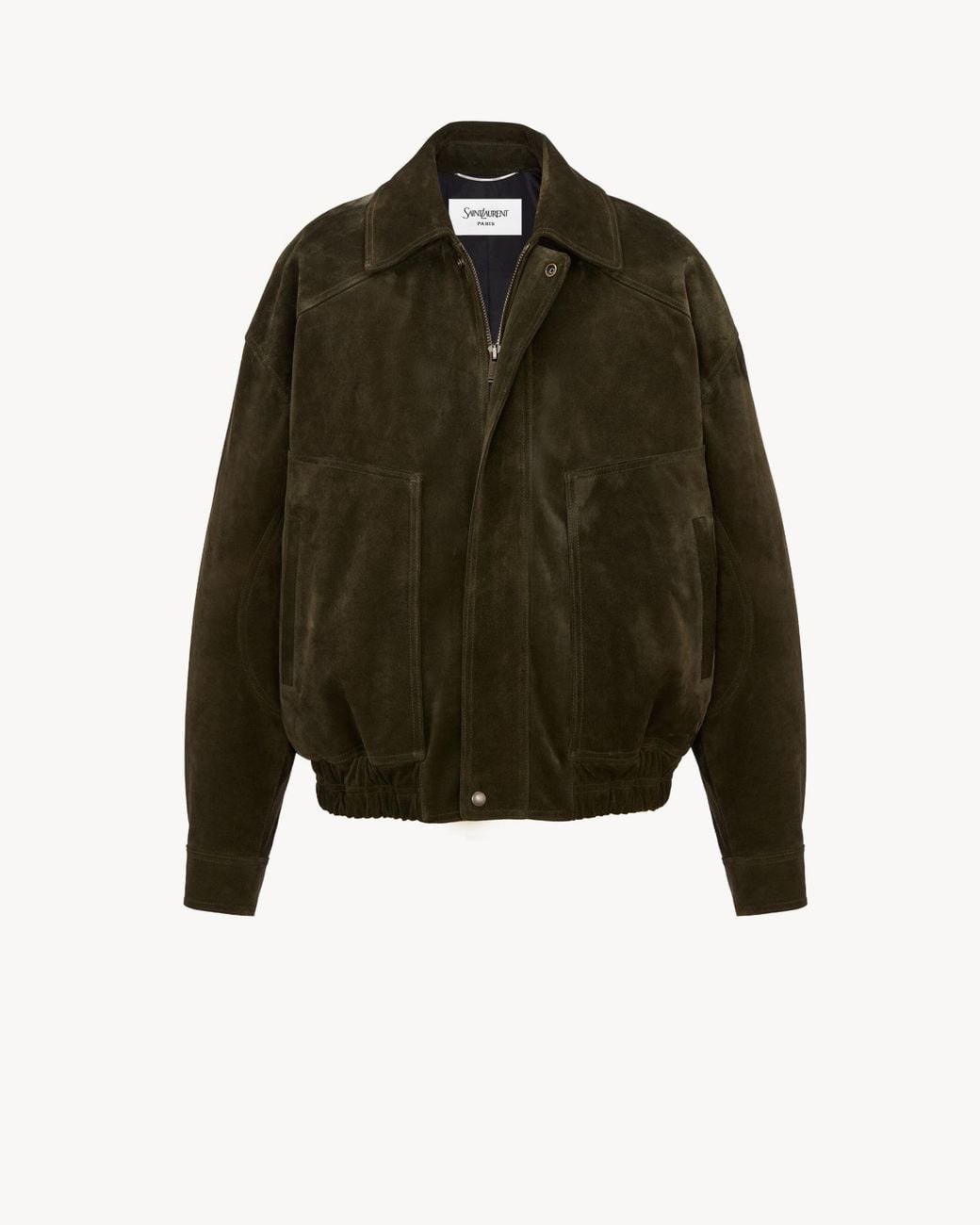 Saint Laurent Green Zip-Up Bomber Jacket for men