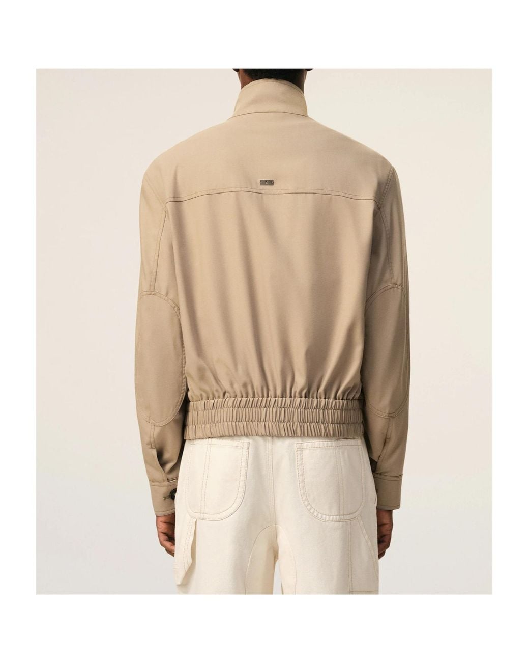 AMI Natural Stand-Up Collar Harrington Jacket for men