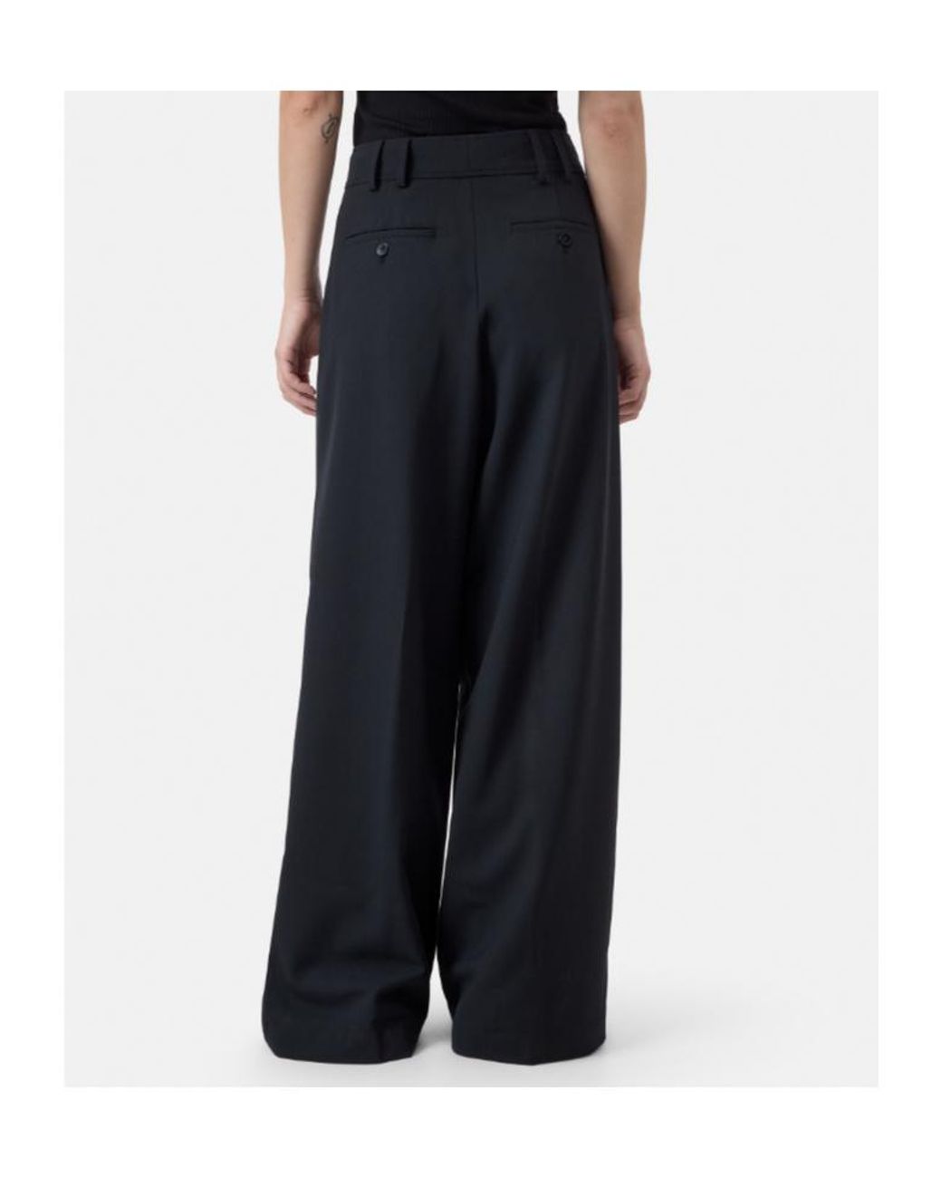 Closed Black Wes Pleated Wide-Leg Pants