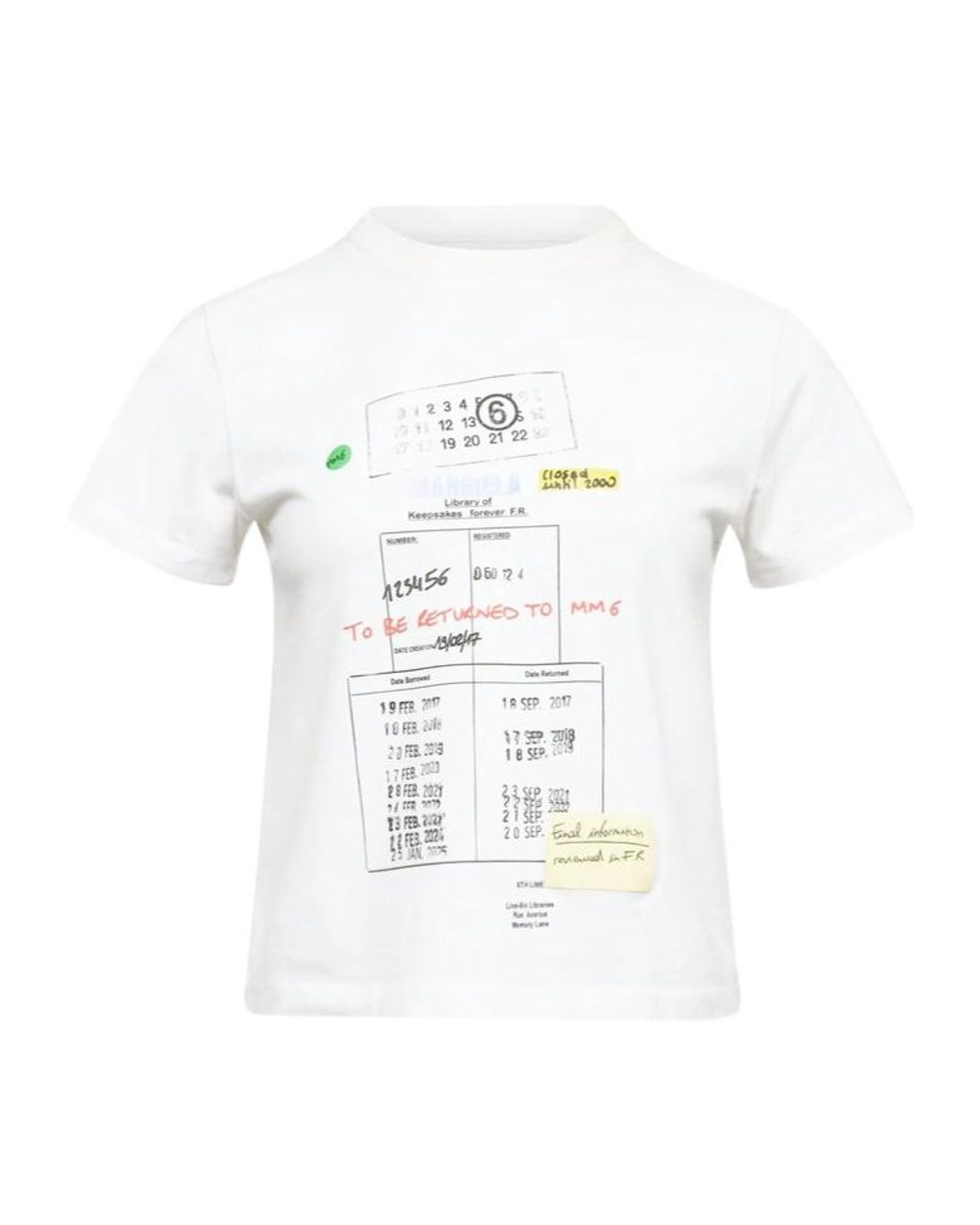 MM6 by Maison Margiela White Graphic Print Crewneck T-Shirt