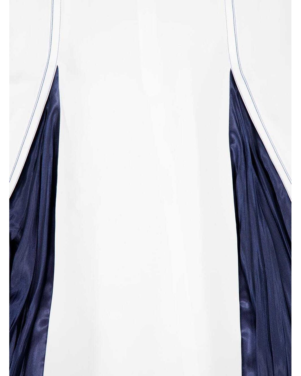 Ferragamo White Satin-Inlay Flared Shirtdress