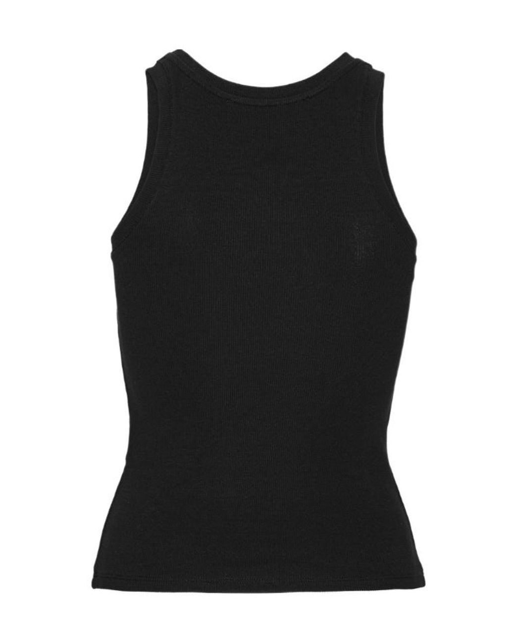 ROTATE BIRGER CHRISTENSEN Black Sleeveless Logo-Detail Top