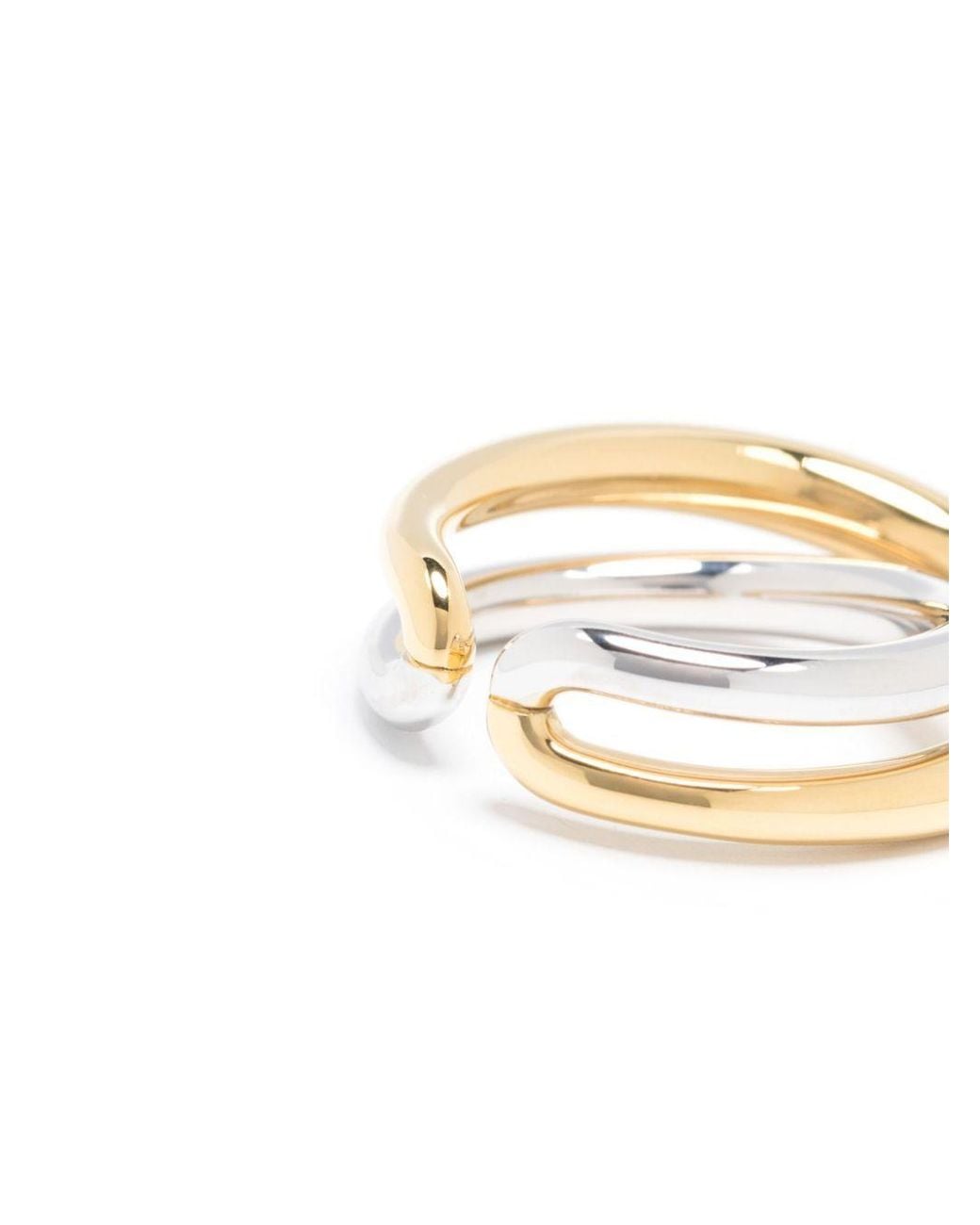 Charlotte Chesnais White Initial Two-Tone Design Ring