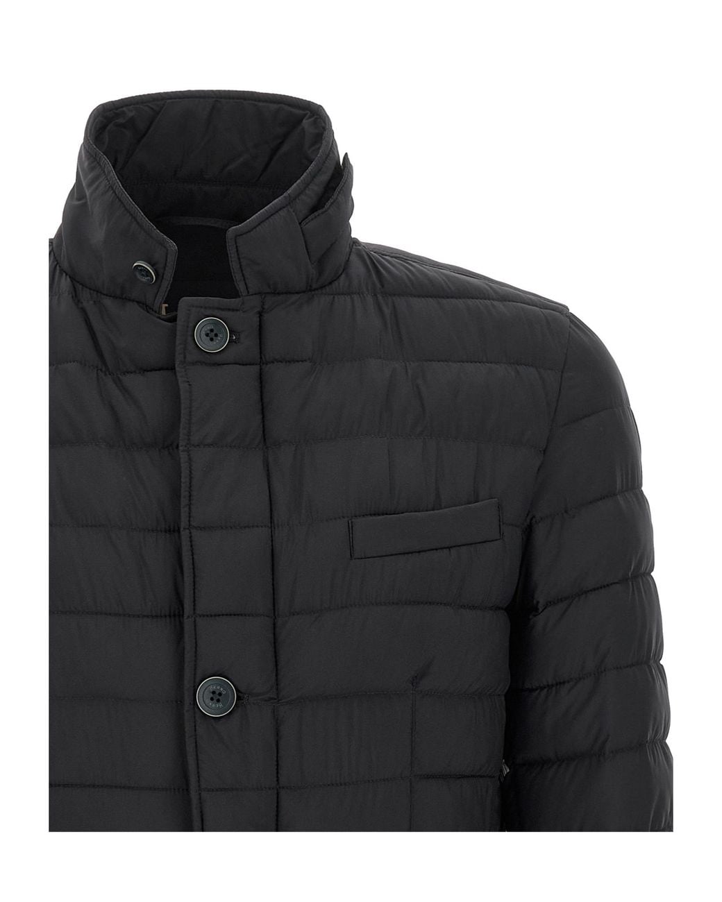 Herno Black Polyamide Full-Length Jacket Clothing for men