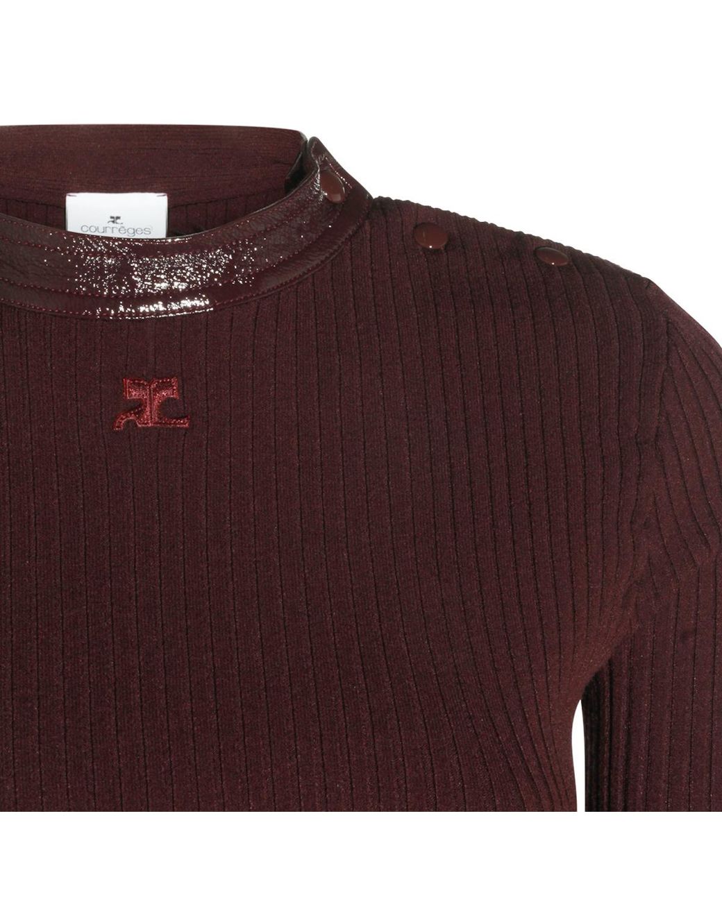 Courreges Purple Courrèges Logo Patch Ribbed Top