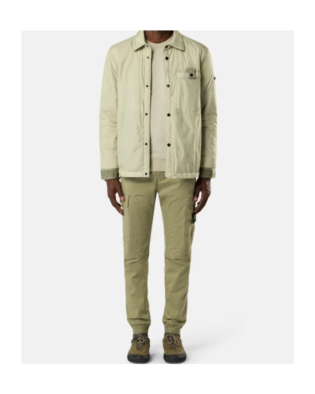 Stone Island Green Regular-Tapered-Fit Jogger Trousers With Elastic Waist for men