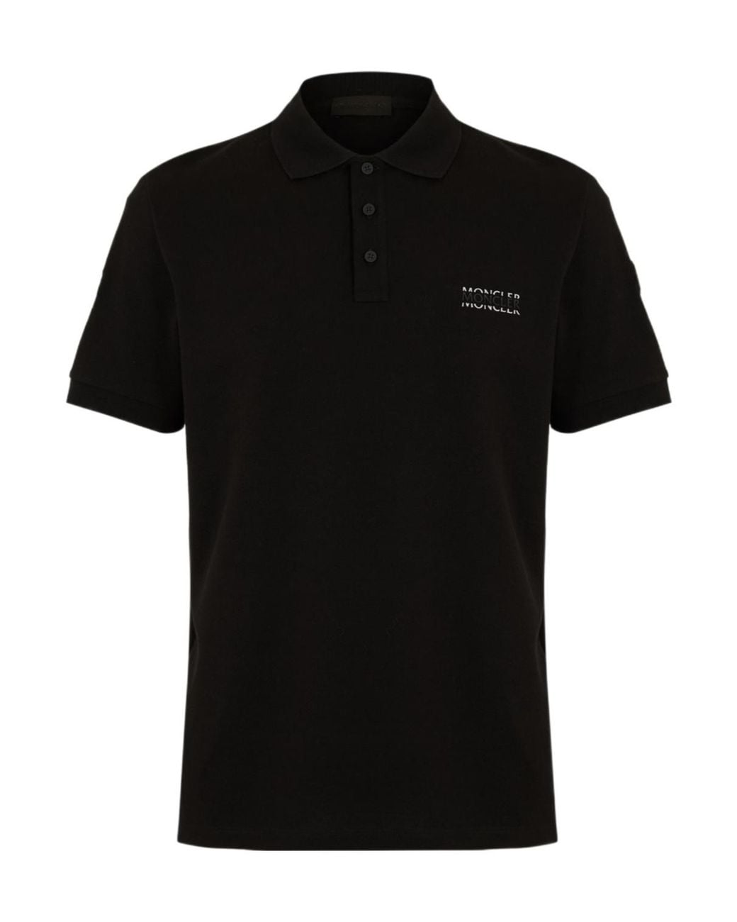 Moncler Black Short Sleeve Polo Shirt for men