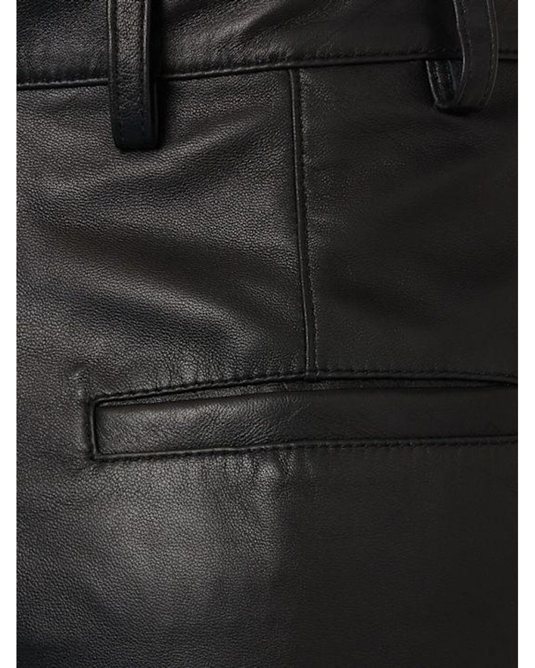 GIUSEPPE DI MORABITO Black Leather Flared Pants
