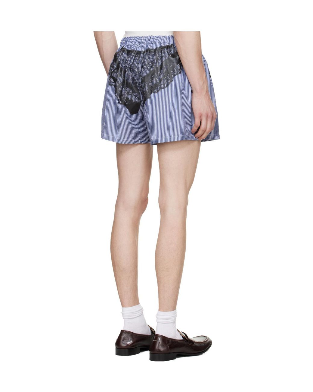 VAQUERA Blue Trompe Loeil Print Shorts for men