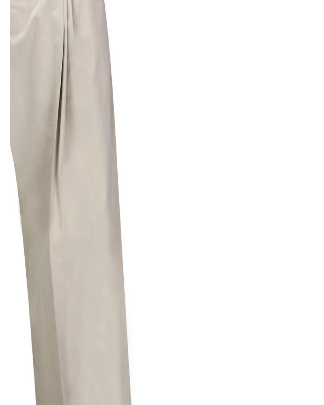 Bottega Veneta White Pleated Detail Tailored Trousers