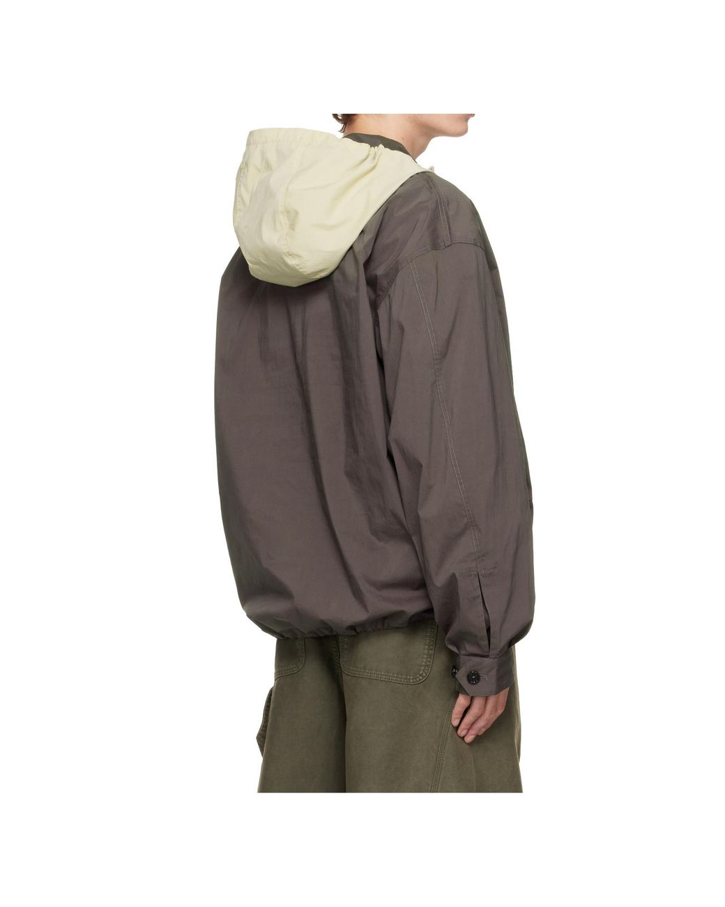 J.W. Anderson Green Contrast Hooded Jacket for men