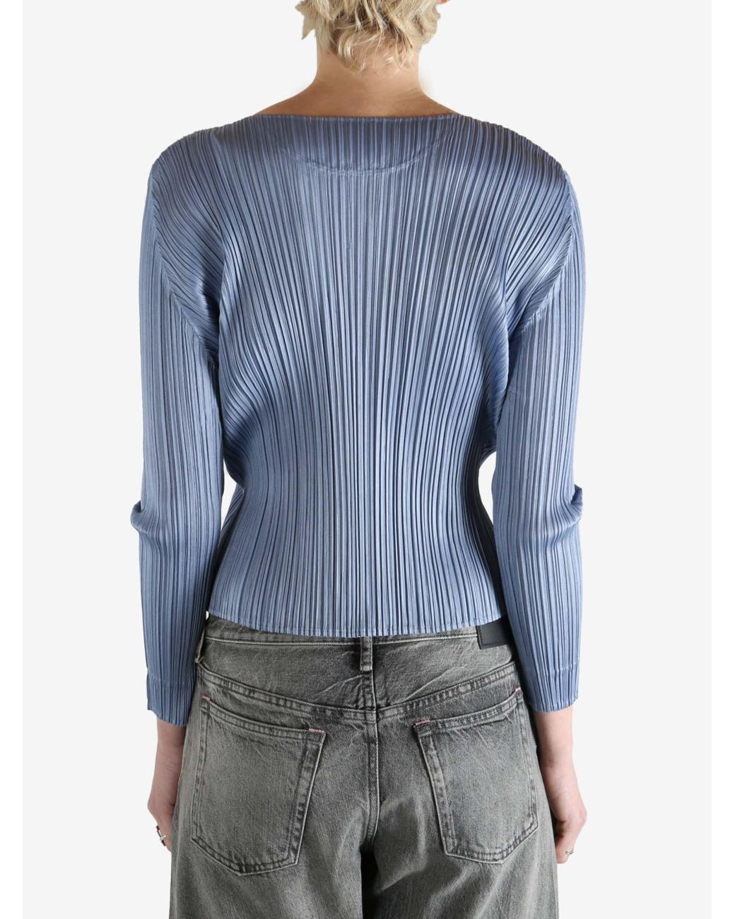 Pleats Please Issey Miyake Blue Pleats Please Issey Miyake Monthly Colors: December Cardigan