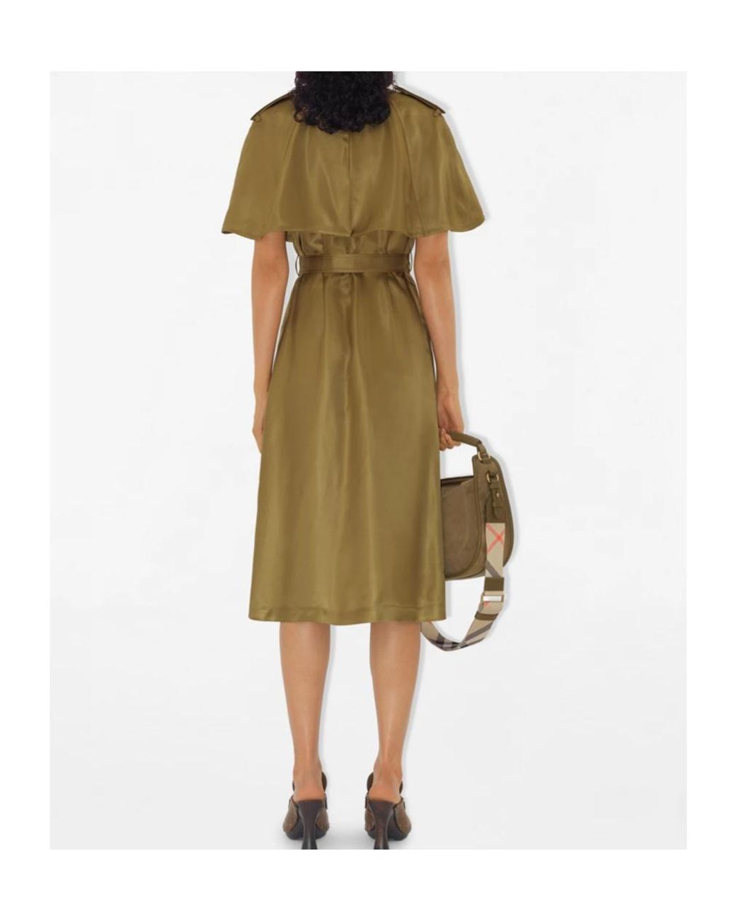 Burberry Green Belted Waist Trench Dress