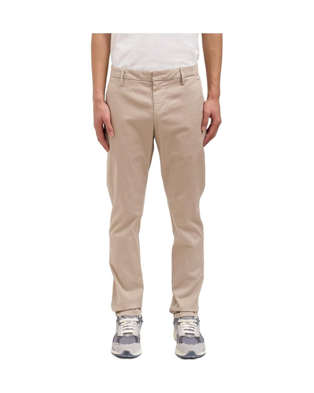 Dondup Natural Pleated Zip-Detail Casual Trousers for men