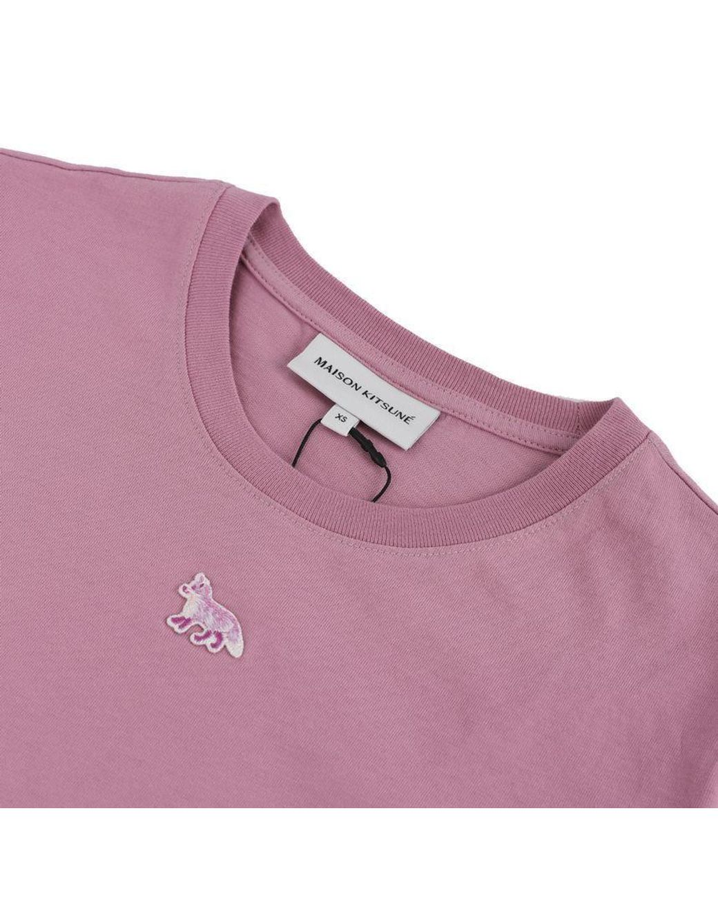 Maison Kitsuné Pink Maison Kitsuné Speedy Fox Patch Comfort T-Shirt