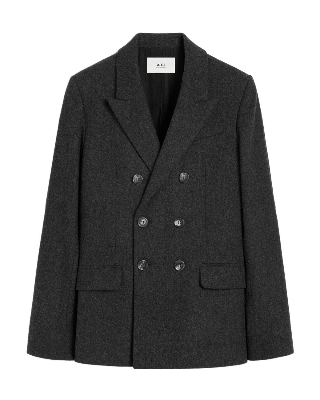 AMI Black Double Breasted Long Sleeved Blazer for men