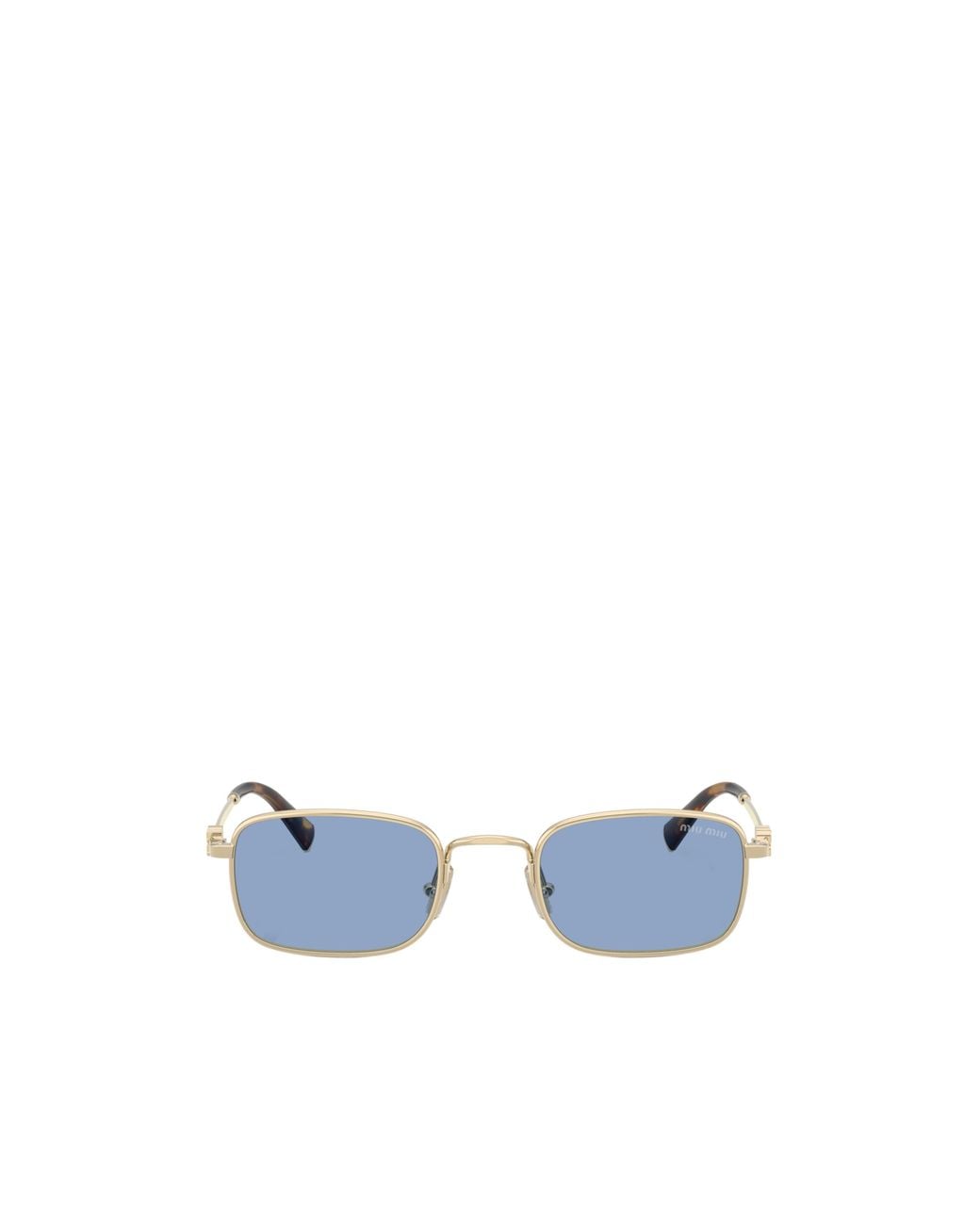 Miu Miu Blue Eyewear Rectangular Frame Full Rim Sunglasses
