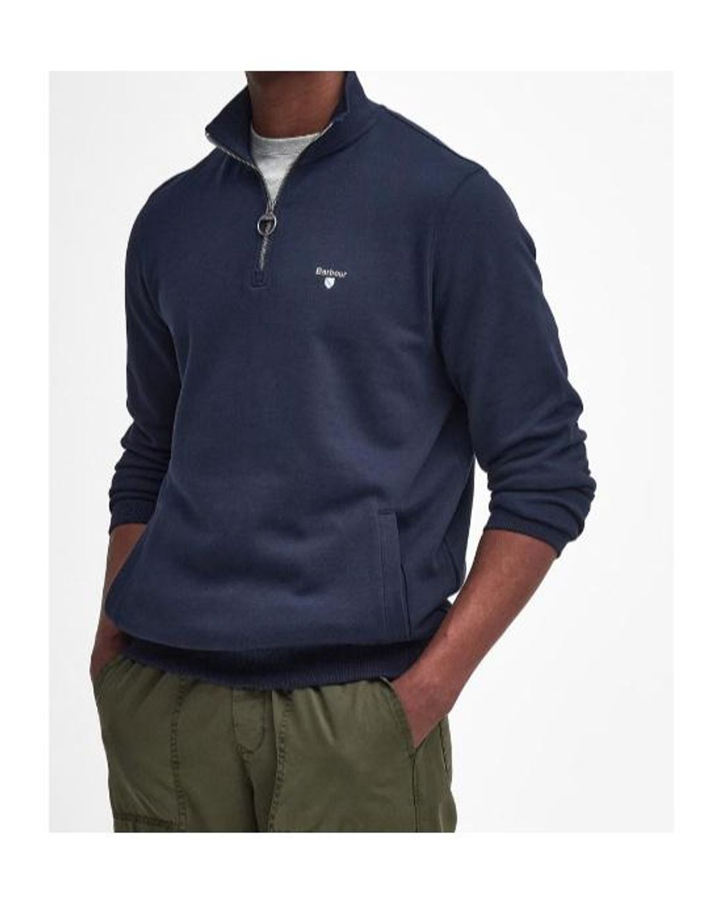 Barbour Blue Beckhill Half-Zip Sweatshirt for men