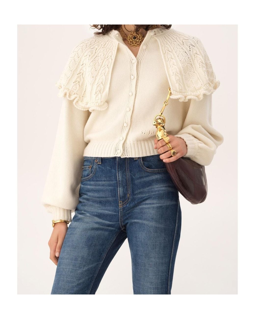 Chloé Natural Wool And Cashmere Long-Sleeved Knitwear