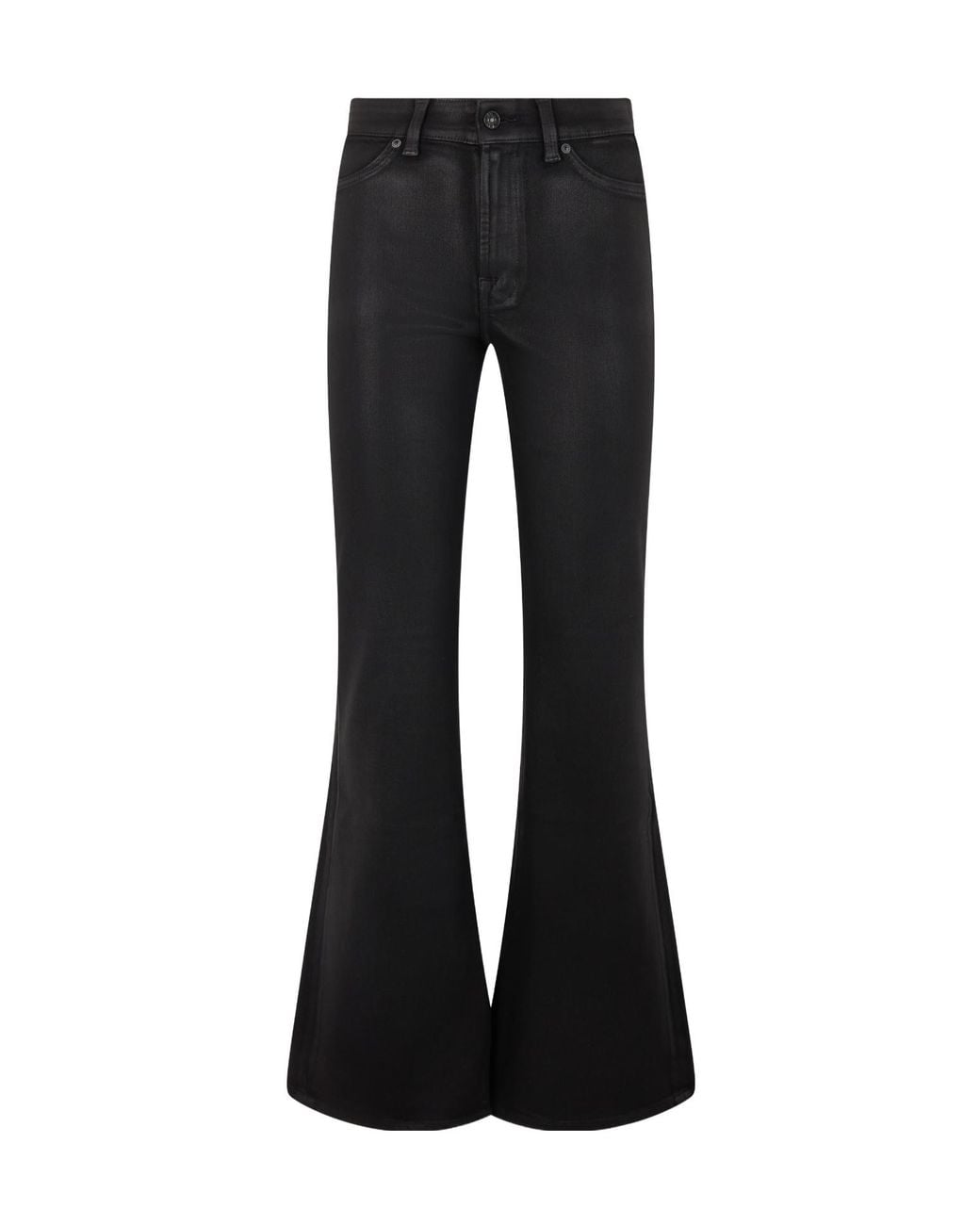 7 For All Mankind Black High-Waist Flared Pants