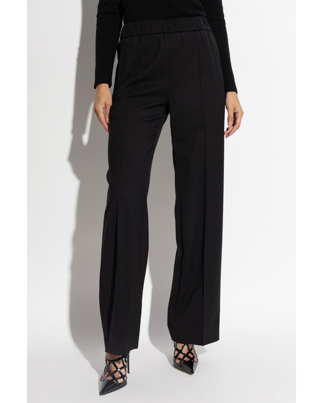 Dolce & Gabbana Black Flared Stretch Twill Pants