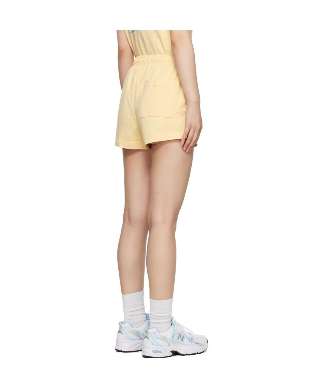 Sporty & Rich Natural Logo Embellished Shorts