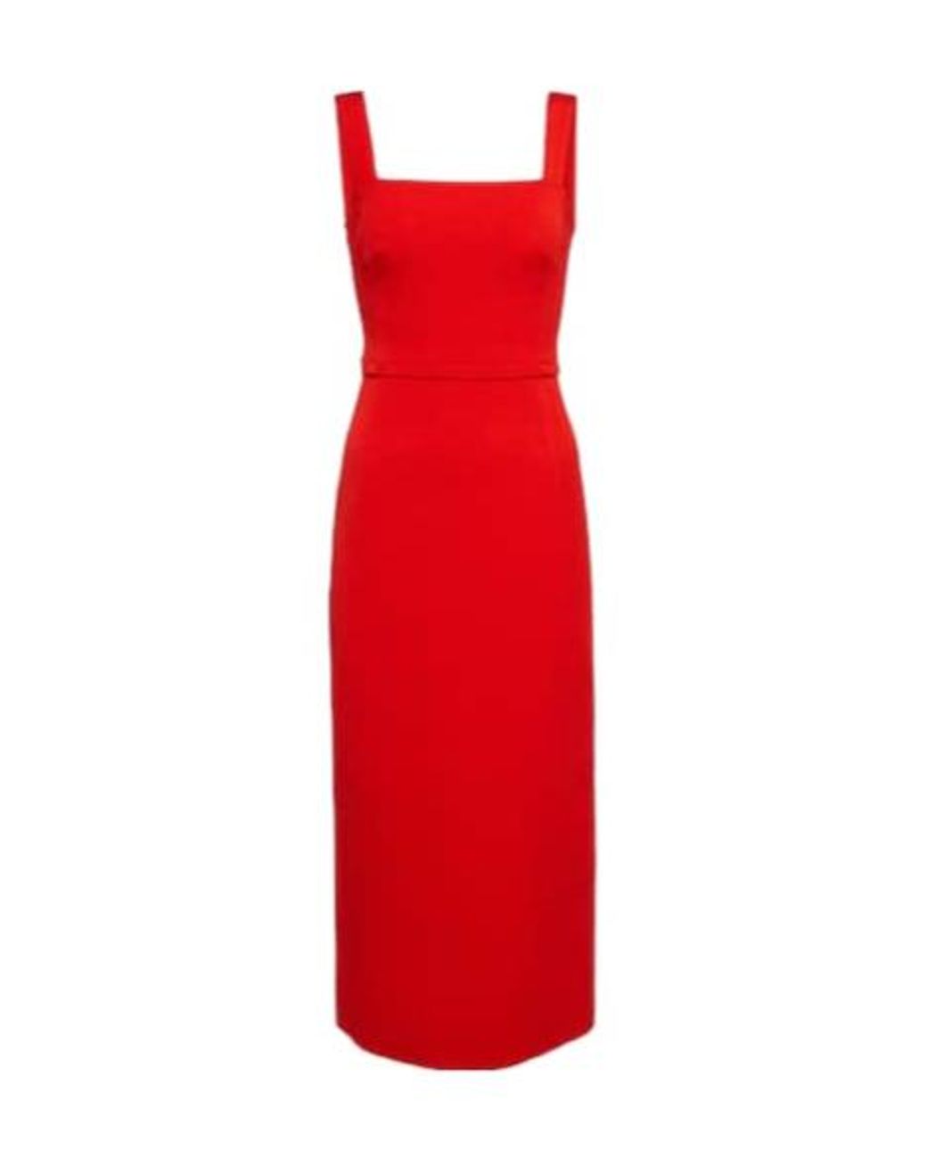 Tory Burch Red Bodycon Faille Midi Dress