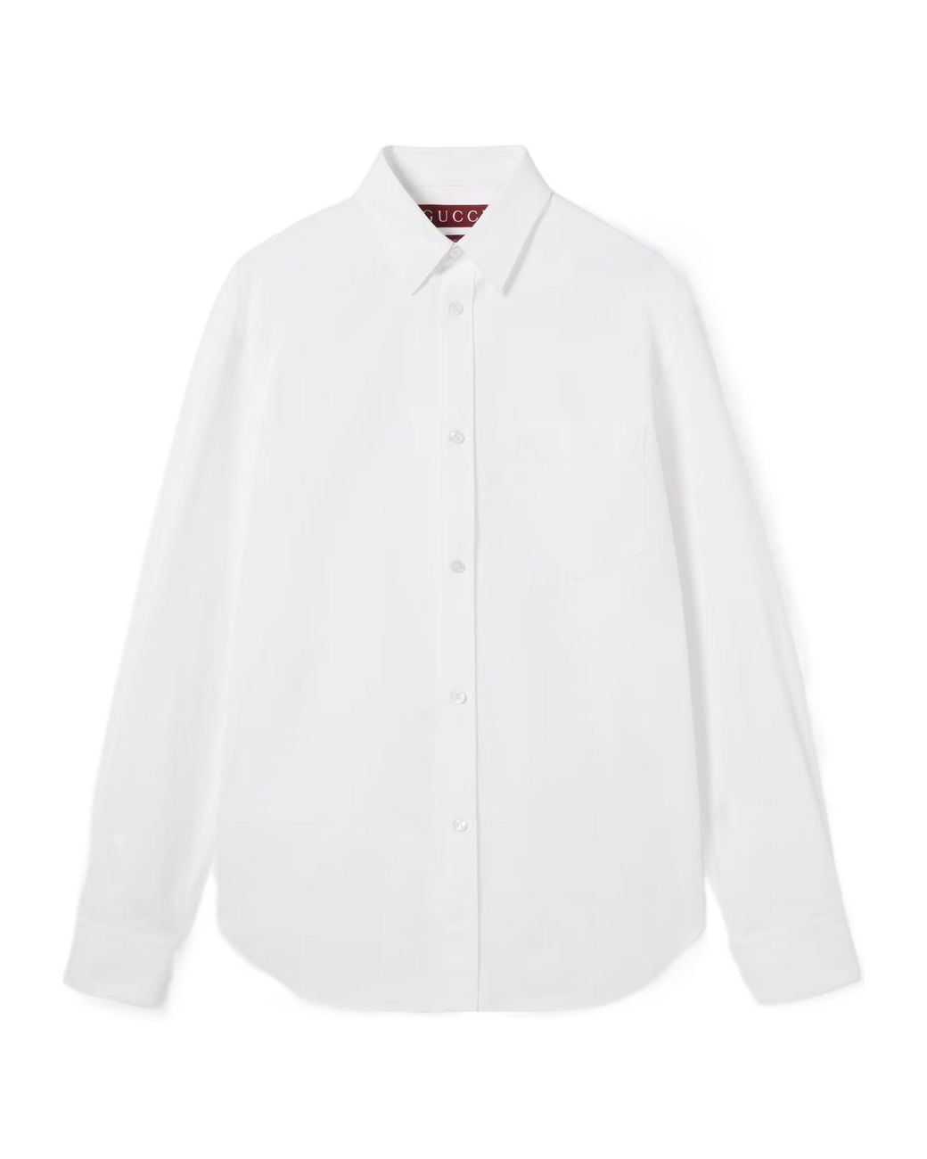 Gucci White Embroidered Poplin Shirt for men