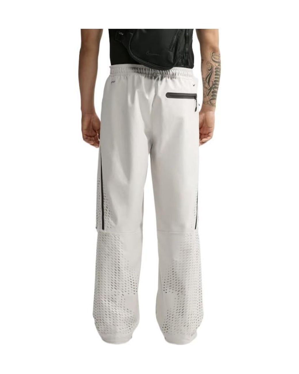 Nike White Laser-Cut Wide-Leg Pants for men