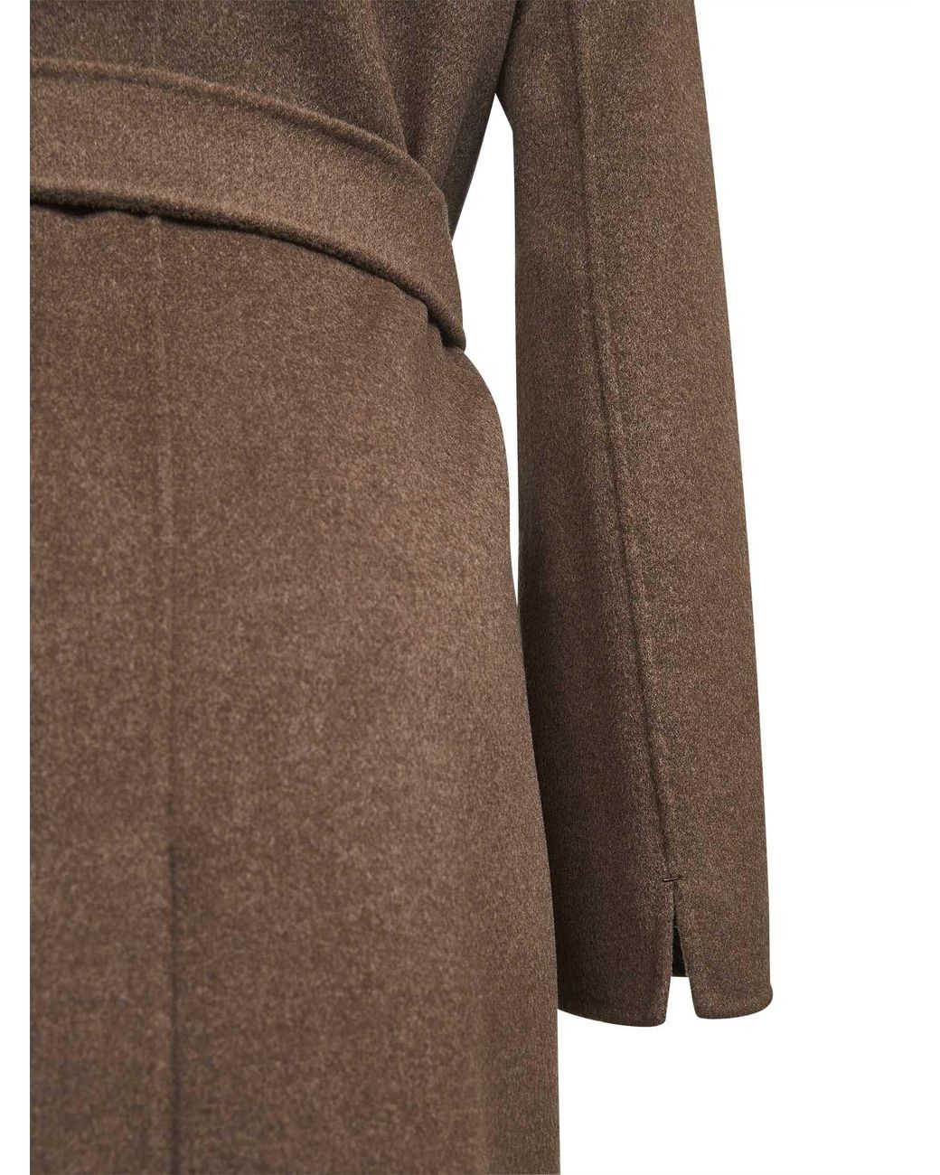 Max Mara Brown 'S Poldo Belted Long-Sleeved Coat