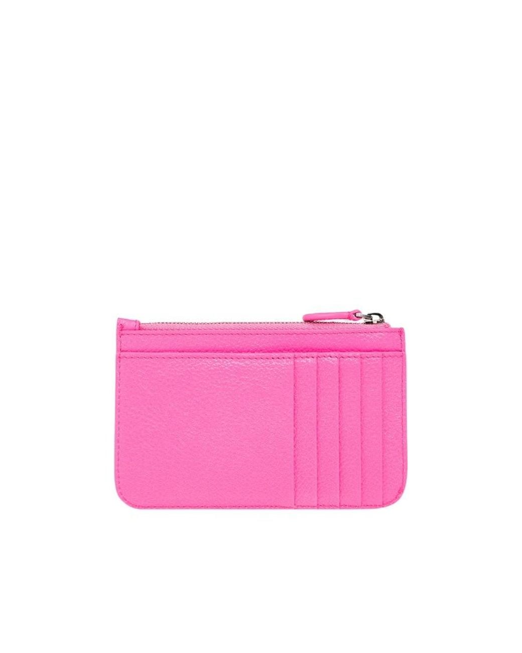 Balenciaga Pink Portamonete Lungo E Portacarte Cash Grande Da Donna