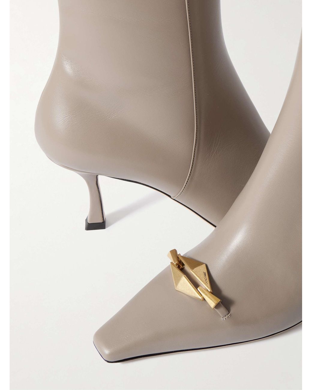 Jimmy Choo Brown Ryker 70 Embellished Leather Ankle Boots