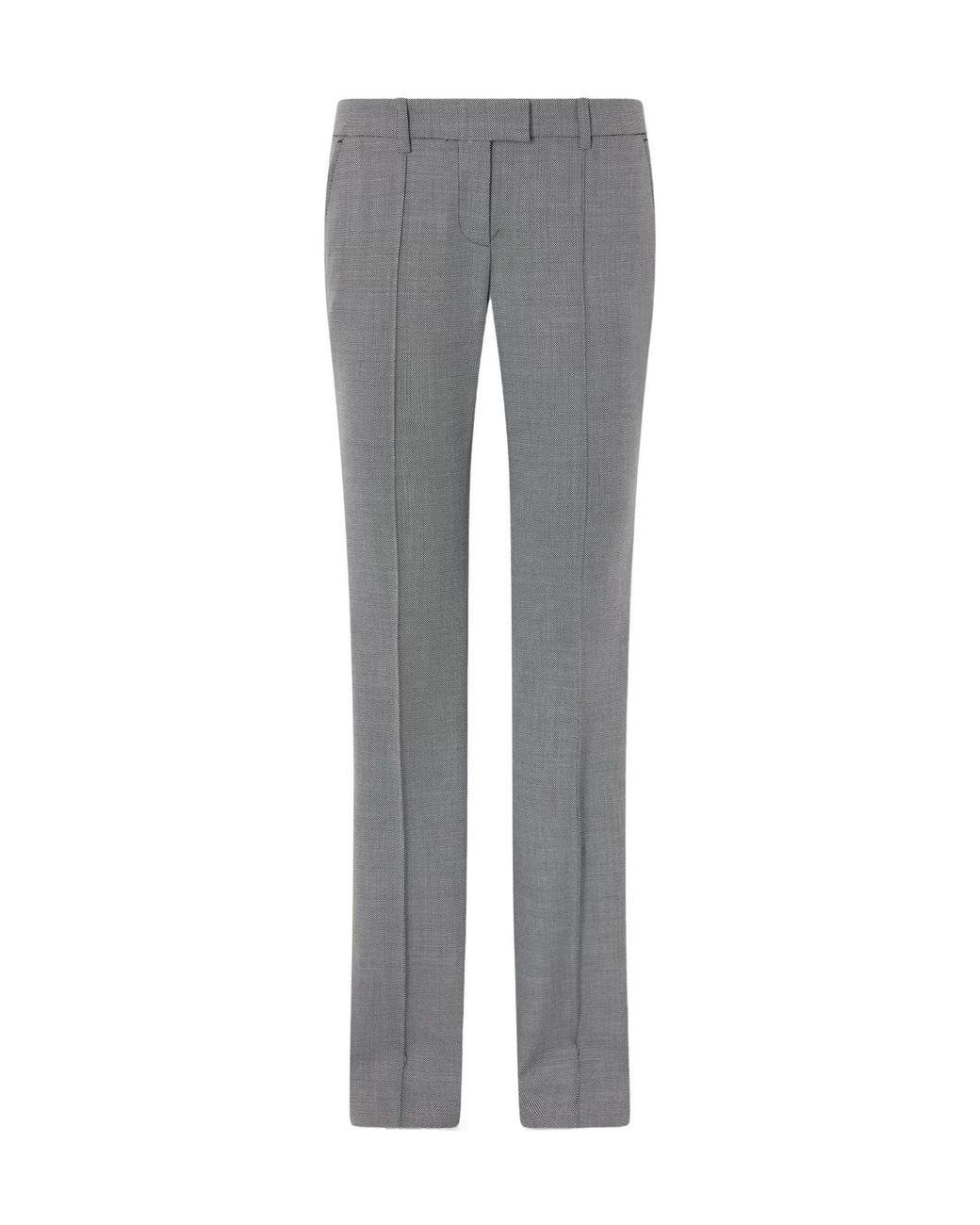 The Attico Gray Wool And Cotton-Blend Straight-Leg Pants