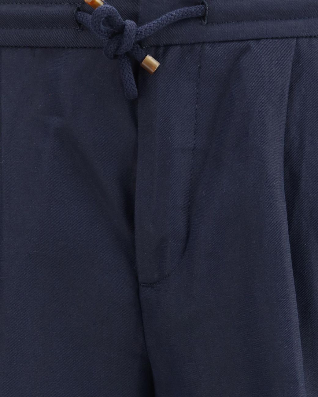 Brunello Cucinelli Blue Drawstring Straight-Leg Trousers for men