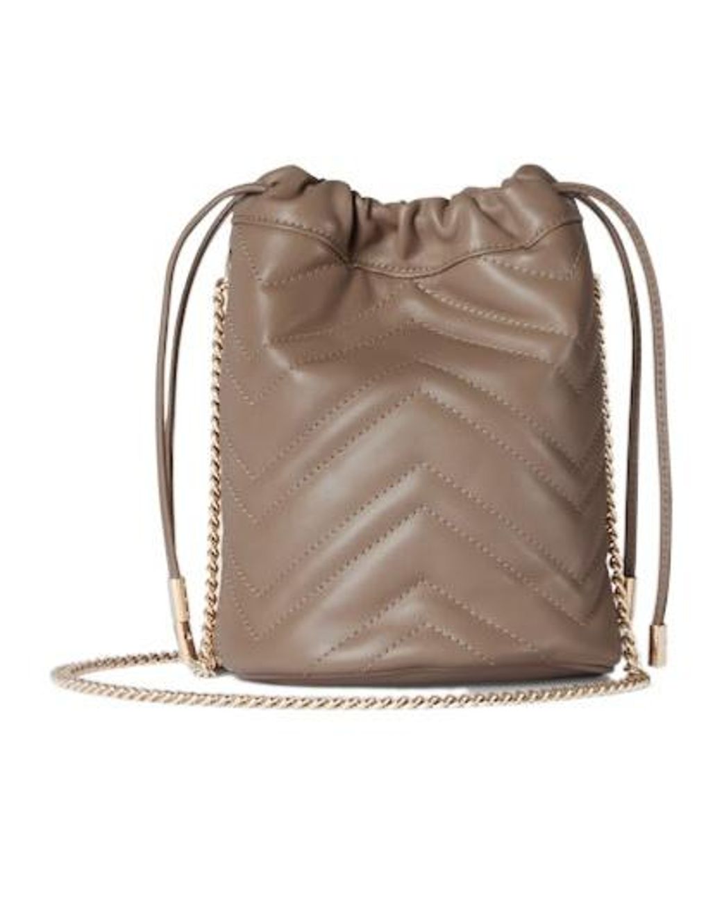 Gucci Brown Gg Marmont Mini Bucket Bag