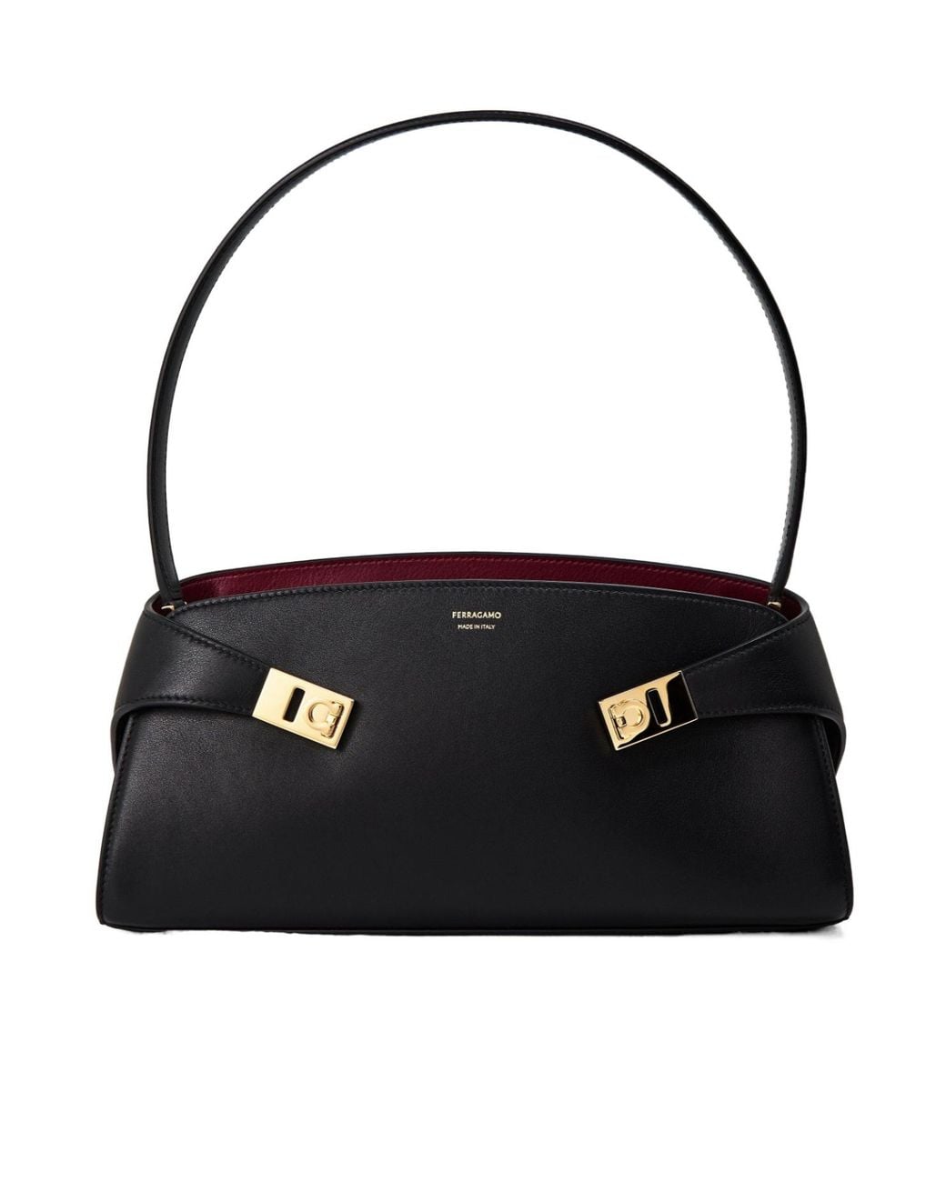 Ferragamo Black Cowhide French Bag, Armpit Clutch