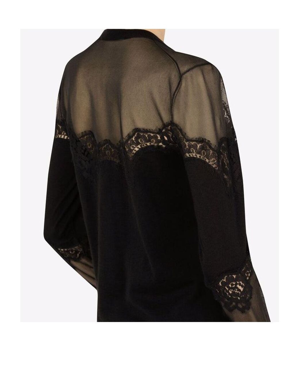 Dolce & Gabbana Black Lace-Trim Cardigan
